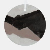 Mixed mediale Malerei, minimalistisch abstraktes D Ornament Aus Glas (Rückseite)