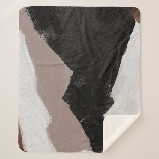 Mixed mediale Malerei, minimalistisch abstraktes D Sherpadecke (Vorderseite)