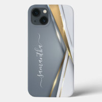 Mixed Metal 3-D Look Calligraphy Gold Monogram