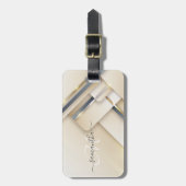 Mixed Metal 3-D Look Calligraphy Gold Monogram Gepäckanhänger (Vorderseite vertikal)