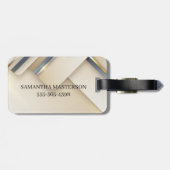 Mixed Metal 3-D Look Calligraphy Gold Monogram Gepäckanhänger (Rückseite horizontal)