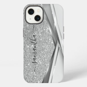 Mixed Metal 3D Glitter Gold Monogram Case-Mate iPhone 13 Hülle