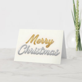 Mixed Metal Foil Script Merry Christmas Feiertagskarte
