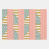 Mixed Modern Strip Weihnachtsfeiertag Geschenkpapier Set (Vorderseite)