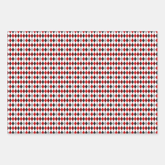 Mixed-Muster in Rot und Schwarz Geschenkpapier Set (Vorderseite 2)