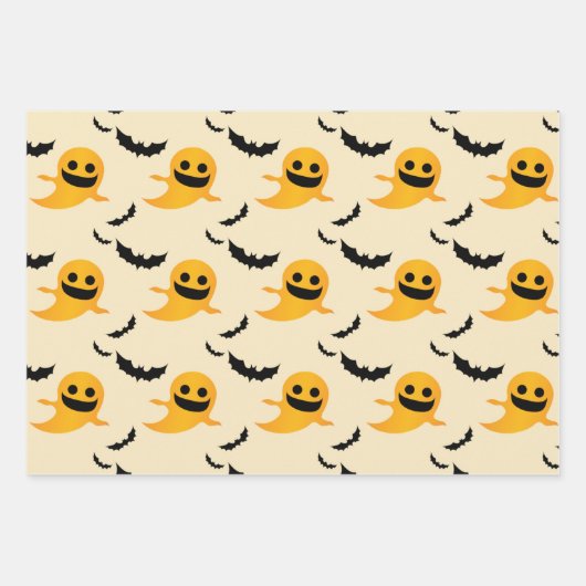 Mixed Muster Little Boo Ghost Bats Halloween-Gesch Geschenkpapier Set (Vorderseite 3)