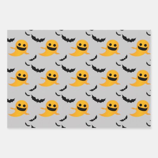 Mixed Muster Little Boo Ghost Bats Halloween-Gesch Geschenkpapier Set (Vorderseite 2)