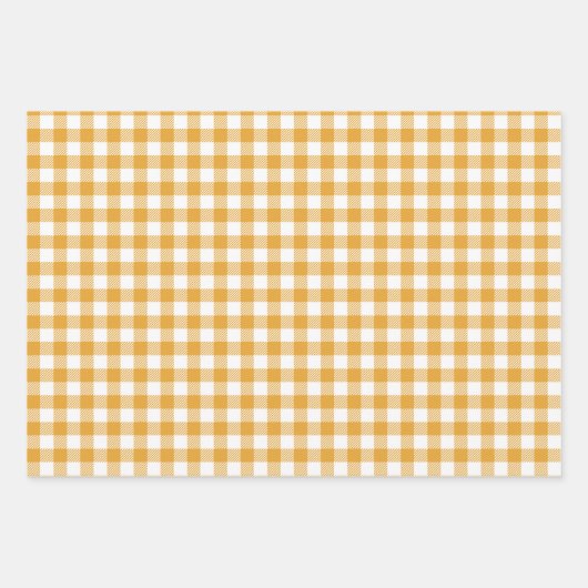 Mixed Patterns Marigold Stripes Gingham Polka Dot Geschenkpapier Set (Vorderseite 2)