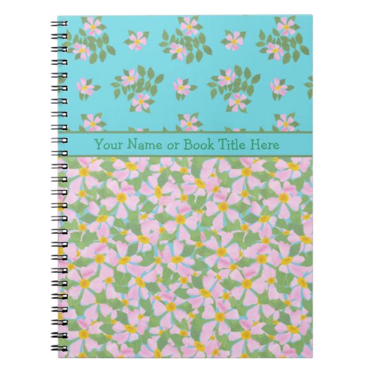 Mixed Pink Dog Rose Blumengürtel Notizblock (Vorderseite)