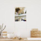 Mixed Rennen Boy Lesebuch auf Sofa Poster (Küche)