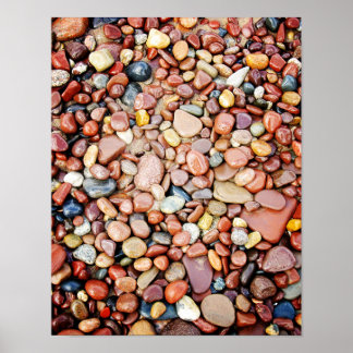 Mixed Rock Stone Lakeshore Poster Print