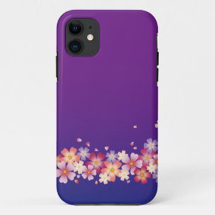 Mixed Sakura Blossoms Kimono Style Blue & Lila Case-Mate iPhone Hülle