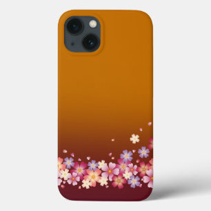 Mixed Sakura Blossoms Kimono Style Burgund & Gold Case-Mate iPhone Hülle