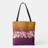 Mixed Sakura Blossoms Kimono Style Burgund & Gold Tasche (Rückseite)