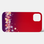 Mixed Sakura Blossoms Kimono Style Red & Purple Case-Mate iPhone Hülle (Rückseite (Horizontal))