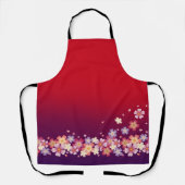 Mixed Sakura Blossoms Kimono Style Red & Purple Schürze (Vorderseite)
