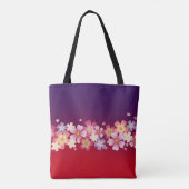 Mixed Sakura Blossoms Kimono Style Red & Purple Tasche (Rückseite)