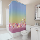 Mixed Sakura Blossoms Kimono Style Regenbogen Duschvorhang (Beispiel)