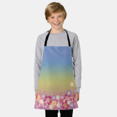 Mixed Sakura Blossoms Kimono Style Regenbogen Schürze (Getragen)