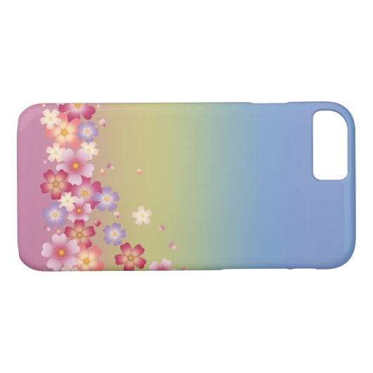 Mixed Sakura Blüten Kimono-Regenbogen Case-Mate iPhone Hülle (Rückseite (Horizontal))