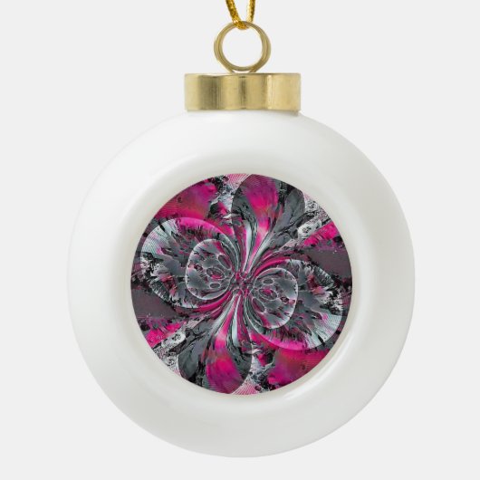 Mixed Signale Snowflake Zinnwein Weihnachtsschmuck Keramik Kugel-Ornament (Vorderseite)