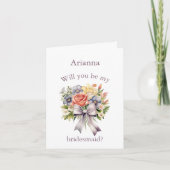 Mixed Spring Bouquet Bright Floral wird Sie Dankeskarte (Vorderseite)