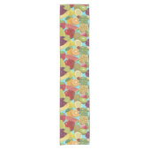 Mixed Tropical Fruit Illustration Pattern Kurzer Tischläufer (Vorderseite)