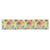 Mixed Tropical Fruit Illustration Pattern Kurzer Tischläufer (Horizontal)