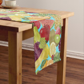 Mixed Tropical Fruit Illustration Pattern Kurzer Tischläufer (Beispiel)