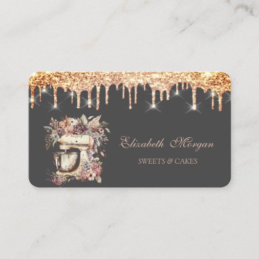 Mixer Blume Chic Tropfens Backwerkzeuge Visitenkarte (Vorderseite)