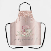 Mixer Blume Glitzer Tropfen Rose Gold Schürze (Vorderseite)