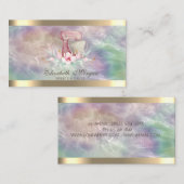 Mixer Blume Gold Stripe Holographic Pearl Bäckerei Visitenkarte (Vorne/Hinten)