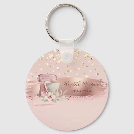 Mixer-Blume, Goldene Konfetti, Pinselstrich Schlüsselanhänger (Vorderseite)