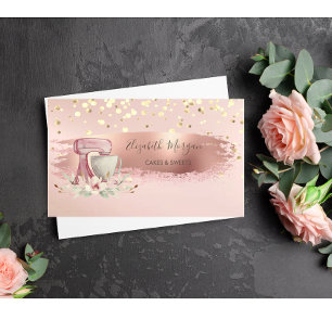 Mixer-Blume, Goldene Konfetti, Pinselstrich Visitenkarte