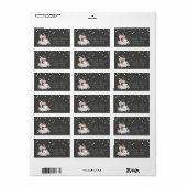 Mixer Blume Rose Gold Foil Confetti Adressaufkleber (Vorne)