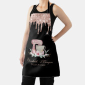 Mixer Blume Rose Gold Tropfen Bäckerei Schwarz Schürze (InSitu)