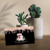 Mixer-Blume Rose Gold-Tropfen Schwarzes Logo Visitenkarte