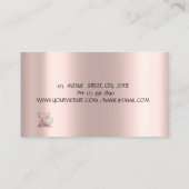 Mixer-Blume Rose Gold-Tropfen Schwarzes Logo Visitenkarte (Rückseite)
