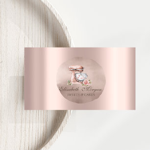Mixer Blumen Herzen Roségold Kreis Süßigkeiten Visitenkarte