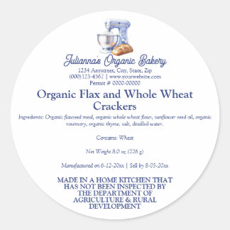 Mixer Bread Bakery Pastry Chef Food Product Label Runder Aufkleber