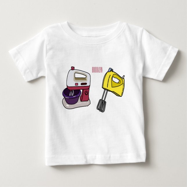 Mixer-Cartoon-Abbildung Baby T-shirt (Vorderseite)