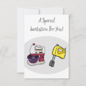 Mixer-Cartoon-Abbildung Einladung (Rückseite)