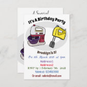 Mixer-Cartoon-Abbildung Einladung (Vorne/Hinten)