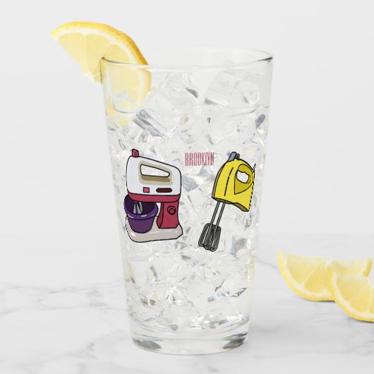 Mixer-Cartoon-Abbildung Glas (Vorderseite Ice)