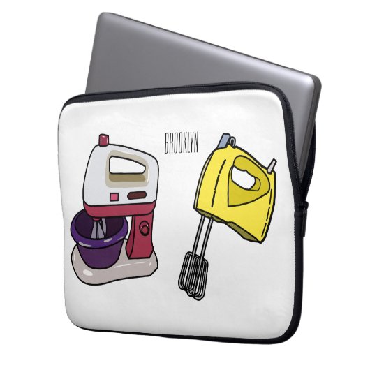 Mixer-Cartoon-Abbildung Laptopschutzhülle (Vorderseite Links)