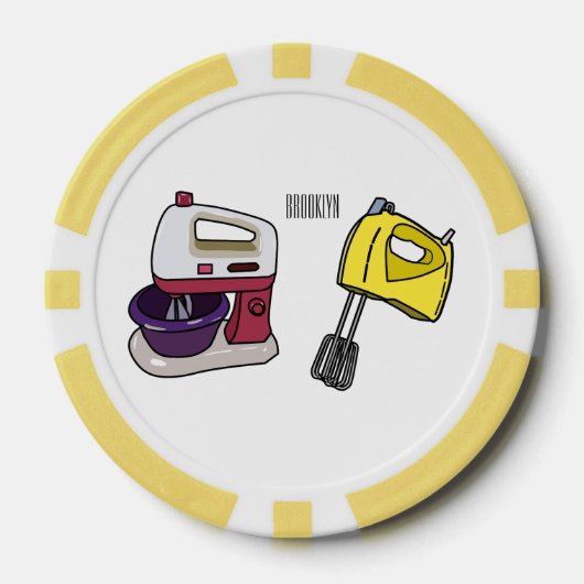 Mixer-Cartoon-Abbildung Pokerchips (Vorderseite)
