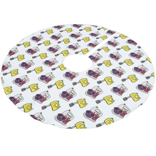 Mixer-Cartoon-Abbildung Polyester Weihnachtsbaumdecke (Schrägansicht)