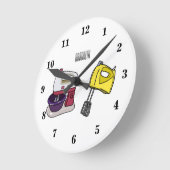 Mixer-Cartoon-Abbildung Runde Wanduhr (Winkel)