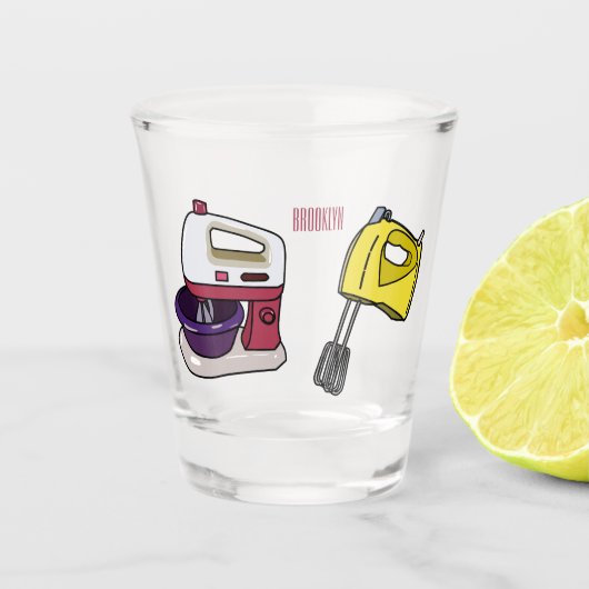 Mixer-Cartoon-Abbildung Schnapsglas (Vorderseite)