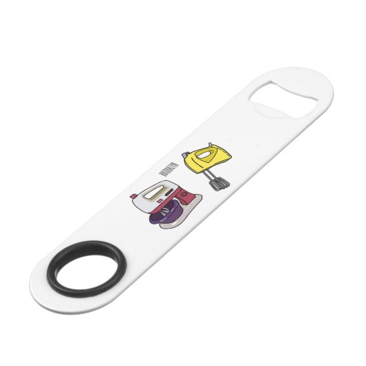 Mixer-Cartoon-Abbildung Speed Flaschenöffner (Rückseite Schrägansicht)